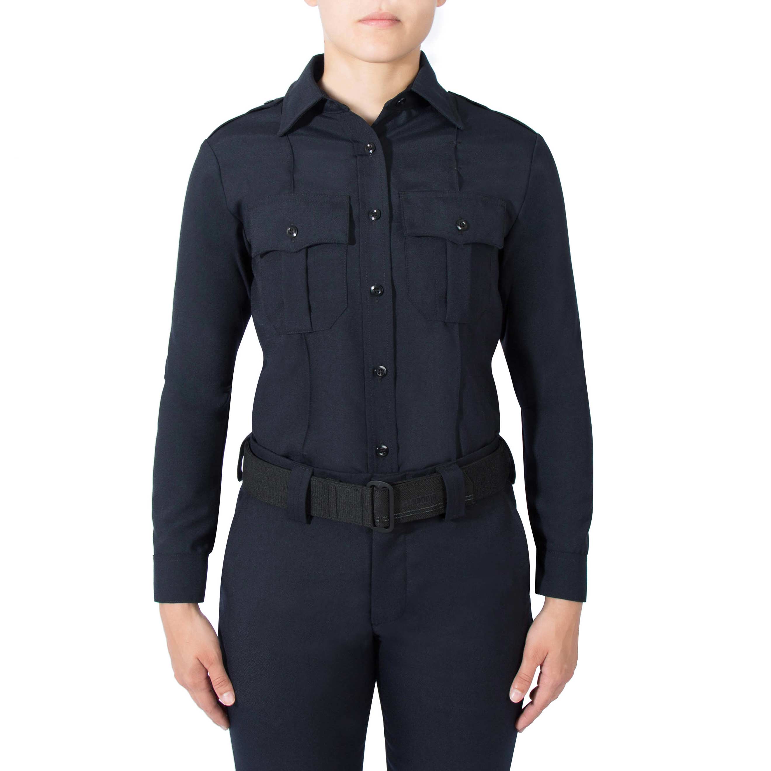 Womens Police Uniform Shirt - Long Sleeve Zippered Polyester