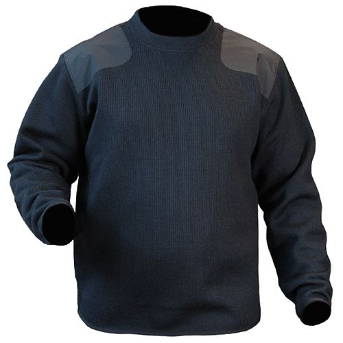 Police Sweater - Fleece-Lined Crew Neck Sweater - 221 - Blauer
