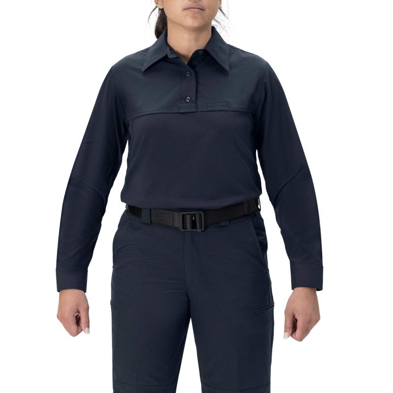 blauer women's long sleeve performance pro polo shirt 8144w