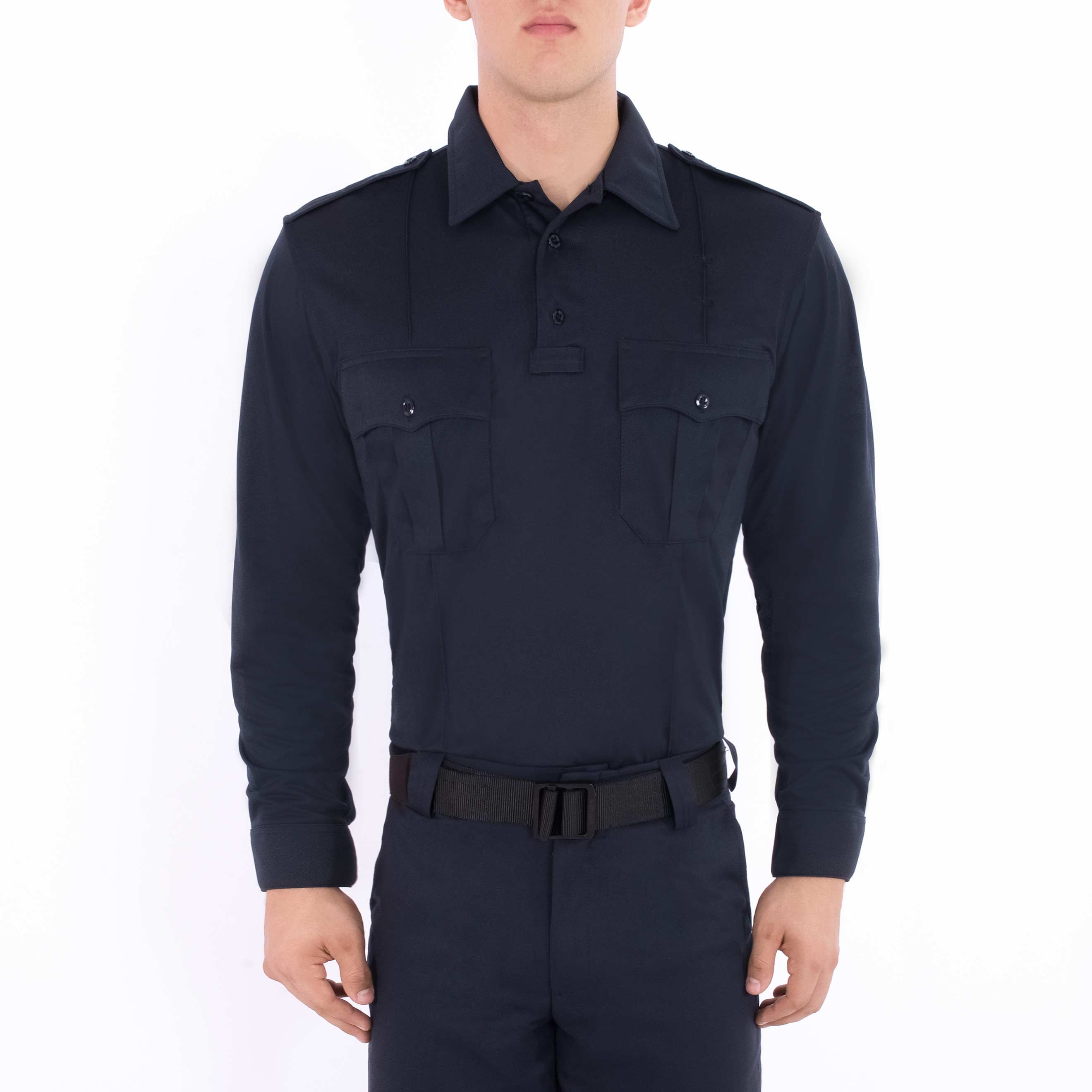 LOUIS COPELAND Long Sleeve Polo Shirt Blue