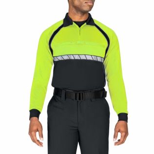 Outlet Long Sleeve ColorBlock Polo - Royal Navy