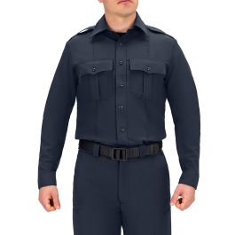 Class A Police Uniform Shirt - Long Sleeve Zippered Polyester Shirt ...