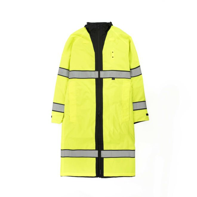 hi vis long raincoat