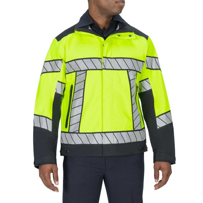 Hi Vis Black HIGH VISIBILITY Road Work Reflective Fleece Zipup Sweatshirt Hoodie - View #9