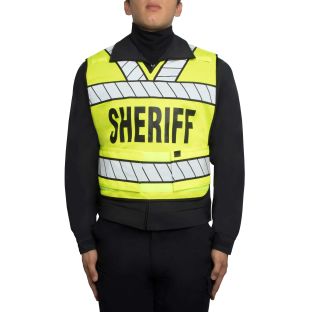 Hi-Vis Yellow Black 339S Breakaway Safety Vest - Sheriff Logo Blauer - Front