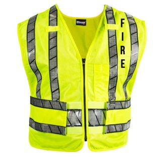 Hi-Vis Yellow Black 343R-F Oralite Breakaway Safety Vest - Fire Logo Blauer - Front