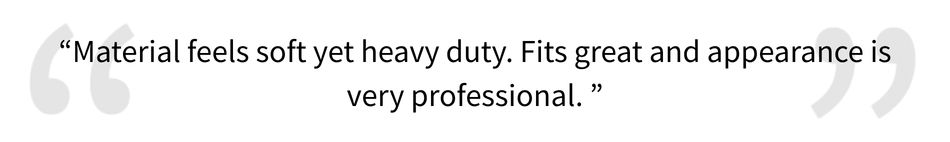 5 Star Review for the Bicomponent Polo, &ldquo;Material feels soft yet heavy duty. Fits great and appearance is very professional. &rdquo;