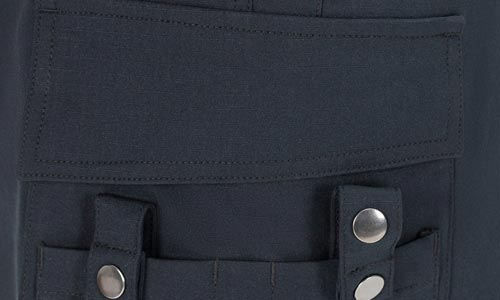 Detailed photo showing double snap cargo pocket on the EMT pant