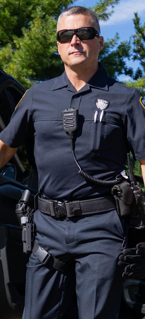 Image of Officer wearing the FlexPro Armorskin Base Shirt and Covert Pocket Pant Image of Officer wearing the FlexPro Armorskin Base Shirt and Covert Pocket Pant