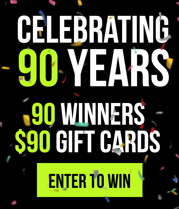 Celebrating 90 Years of Blauer with 90 Winners, $90 Each. Enter for the chance to win a Gift Card now