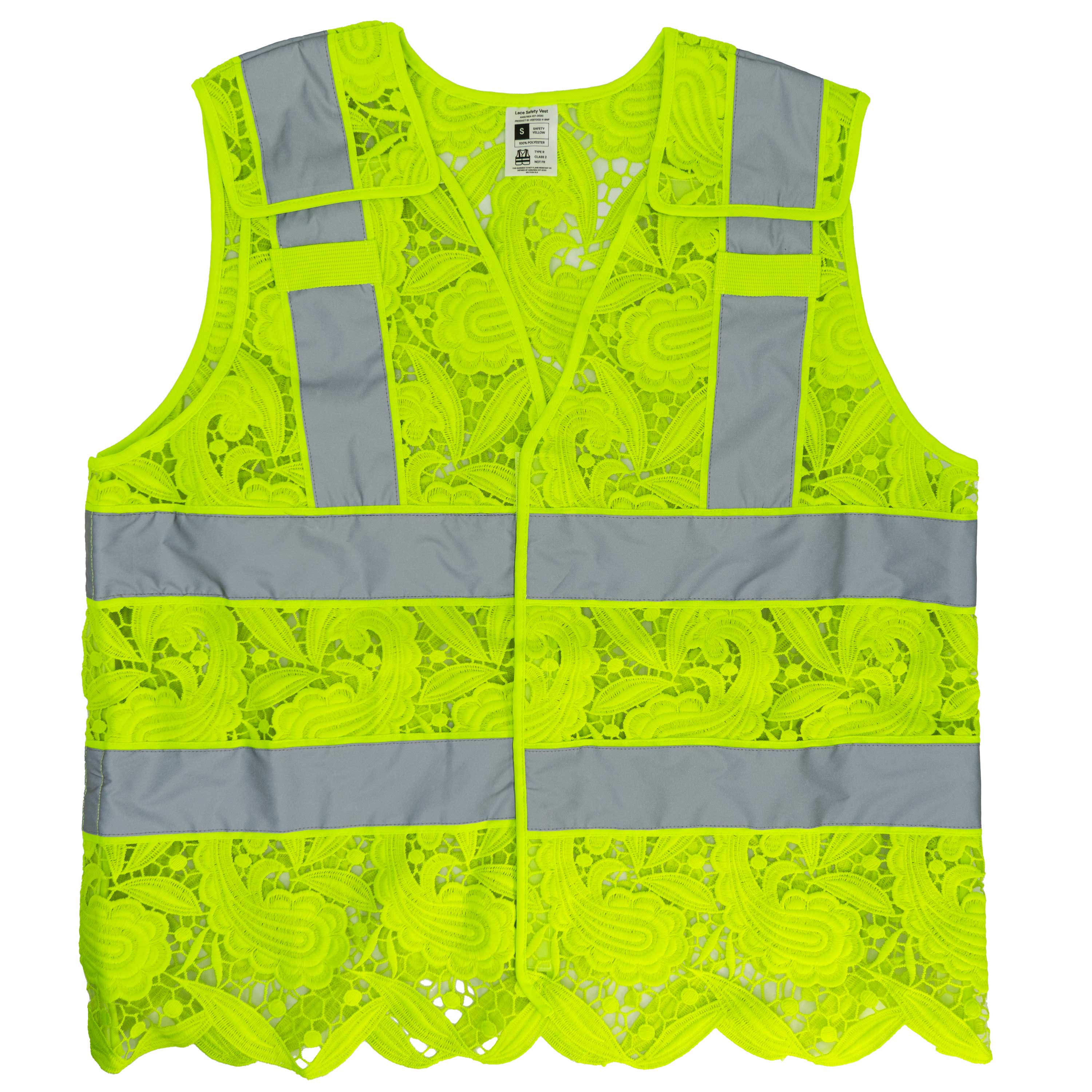 Hi Vis Yellow Safety Vest Lay Flat Image