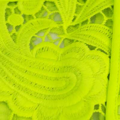 A close up photo of lacey nylon fabric